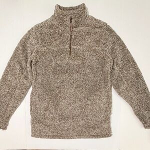 Alpine Men's Fuzzy Zip Up Sweater in Brown
